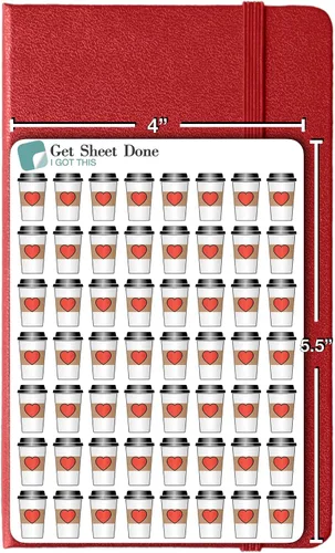 Miniatura 3 de Frappucino - Adhesivo para planificador, 54 divertidas calcomanías de vinilo L (1/2 pulgada), Frappucino Date Me Time Self Care I Love