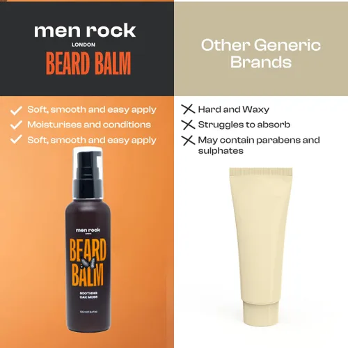 Miniatura 5 de Men Rock Bálsamo calmante para barba - Oak Moss - Acondicionador para barba sin enjuague para hombres - Productos para el cuidado de la piel