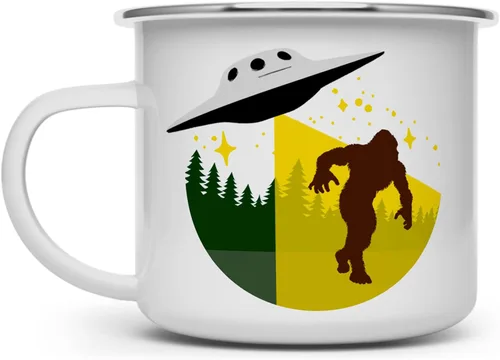Miniatura 4 de Loftipop Sasquatch Bigfoot UFO Alien Abduction - Taza de café para acampar al aire libre, montaña, naturaleza, senderismo, campamento, regalo