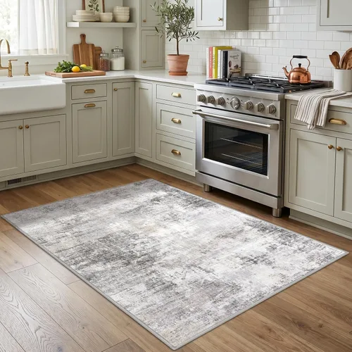 Miniatura 405 de IOHOUZE Alfombra abstracta lavable de 3 x 12 pies para pasillos, antideslizante para cocina, camino de entrada de lana sintética para interiores