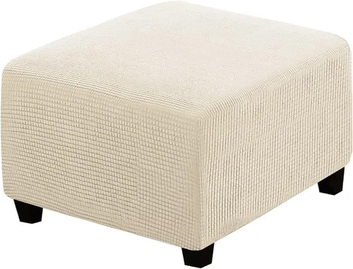 Miniatura 74 de H.VERSAILTEX Funda otomana rectangular de 29 a 34 pies para reposapiés, fundas protectoras para reposapiés, con tela jacquard elástica, gruesa