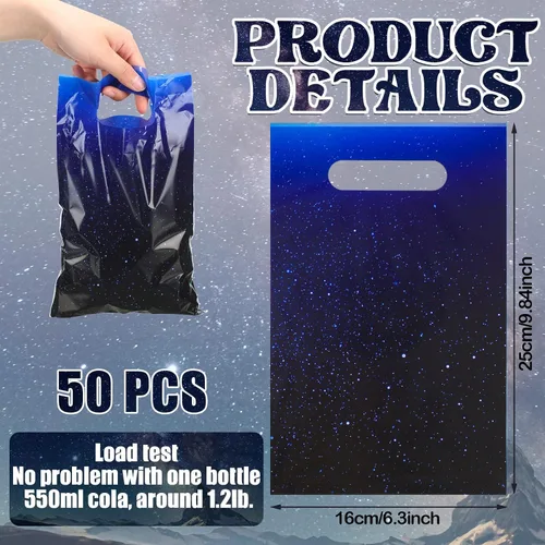 Miniatura 2 de Zonon Paquete de 50 bolsas para recuerdos de fiesta de galaxia, suministros de galaxia, suministros para el espacio exterior, bolsas de regalo