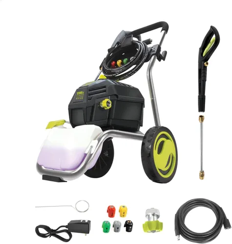 Sun Joe SPX4800 - Lavadora eléctrica a presión de 14.9 amperios, con 5 puntas de conexión rápida, tanque de detergente, limpia automóviles, vallas,