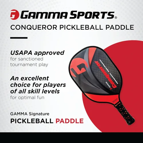 Miniatura 4 de GAMMA Paletas de pickleball, serie Venture, aprobadas por USAPA, superficie compuesta de grafito, agarre de nido de abeja, conquistador
