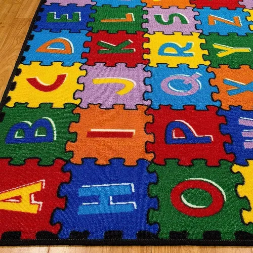 Miniatura 3 de champion rugs Kids/Baby Room/Daycare/Classroom/Playroom Sit Spot Area Rug Letters Numbers Puzzle Play Mat Fun Educational Non-Slip Gel Back