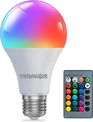 Bombilla que cambia de color, bombilla LED RGB, regulable A19 5W 6500K, bombillas de color E26, bombilla multicolor para fiesta, dormitorio, hogar,