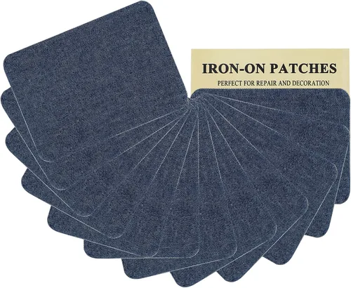 Miniatura 8 de 12 piezas de parches termoadhesivos de tela de alta calidad, pegamento fuerte, kit de decoración de reparación 100% algodón, tamaño 3 x 4-1/4