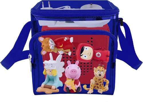 Miniatura 2 de Annmore Bolsa de transporte transparente para Toniebox y personajes, con cremallera, correa de hombro ajustable, azul