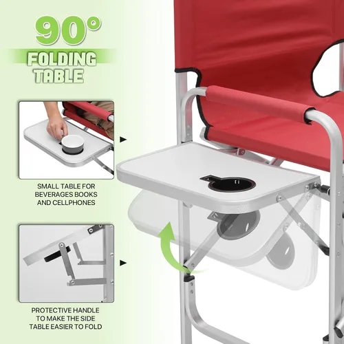 Miniatura 6 de Magshion Silla alta de director para personas mayores y maquilladores, altura del asiento de 31 pulgadas, capacidad de 250 libras, silla plegable