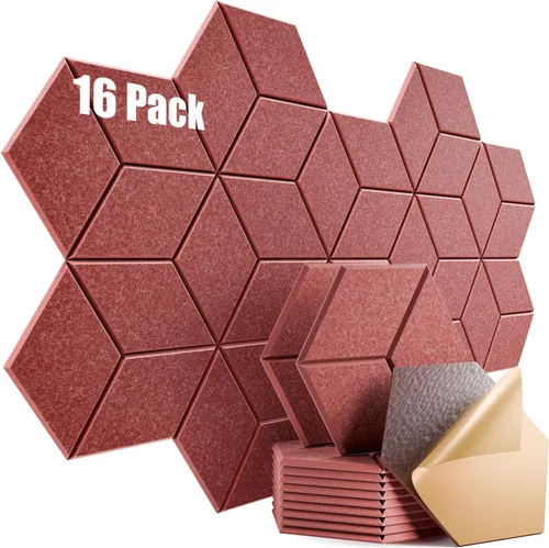 Miniatura 129 de Paquete de 12 paneles acústicos autoadhesivos de 12 x 10 x 0.4 pulgadas, paneles de espuma a prueba de sonido con alta densidad, diseño forrado