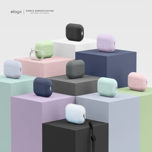 Miniatura 7 de elago Funda compatible con AirPods Pro 2 (2022), funda de silicona con llavero, LED frontal visible, soporta carga inalámbrica [negro]