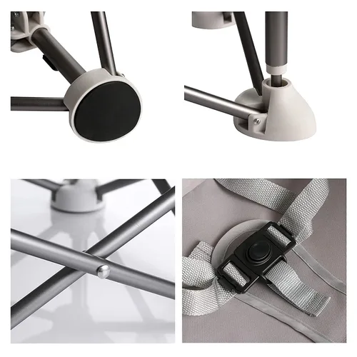 Miniatura 3 de PandaEar Asiento elevador de viaje portátil con bandeja Asiento plegable para bebé, silla alta para mesa de comedor Silla de camping compacta