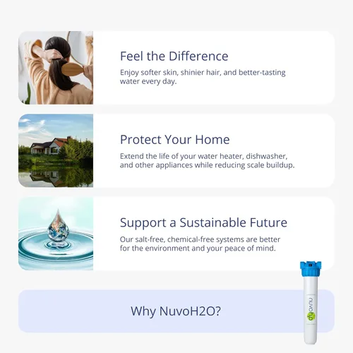 Miniatura 4 de NuvoH2O Sistema de filtro de agua a base de cítricos, sin sal + suavizante de agua, agua saludable y pura, conserva minerales saludables, elimina