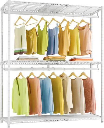 Miniatura 10 de VIPEK X1 - Perchero de ropa expandible resistente, ajustable de 2' a 3'5", con estantes ajustables y varillas para colgar, perchero de metal
