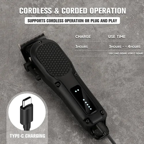 Miniatura 7 de Cortador de pelo para hombres, cortapelos profesional inalámbrico recargable, potente, recortador de barba, herramienta de corte de pelo y aseo