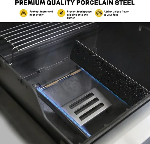 Miniatura 5 de Piezas de repuesto para Weber Spirit Grill Parts 7635, placas térmicas de parrilla revestidas de cerámica de 15.3 pulgadas para Weber Spirit I y II