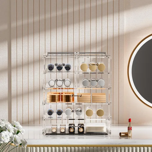 Miniatura 2 de Organizador de maquillaje grande de acrílico transparente, organizador de joyas, organizador de maquillaje perfecto y almacenamiento para tocador