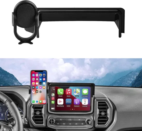 Autorder Soporte de teléfono de coche para accesorios Ford Bronco Sport 2021-2024, soporte para teléfono, pantalla de 8 pulgadas, soporte para