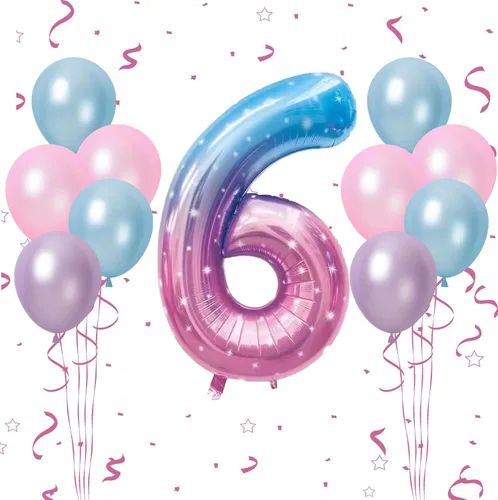 Miniatura 11 de Globos azules del número 18 de 40 pulgadas, globos de cumpleaños de 18 años, globos de látex azul claro y azul oscuro con impresión plateada