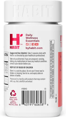 Miniatura 4 de Suplemento Habit para cabello, piel y uñas (60 cápsulas), nuevo aspecto, apoya la hidratación de la piel, la fuerza del cabello y las uñas, biotina