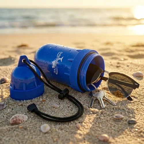 Miniatura 2 de Caja seca cilíndrica con cordón, contenedor impermeable, soporte hermético para llaves, para esnórquel, barco, kayak, buceo y actividades acuáticas