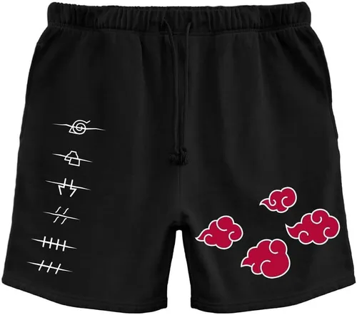 Ripple Junction Pantalones cortos de forro polar con logotipo de Naruto Shippuden con licencia oficial de Naruto