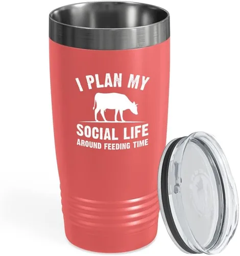 Miniatura 22 de Dairy Farmer - Vaso vikingo negro de 20 onzas – I Plan My Social Life – Farmhouse Country Boy Girl Tractor Flower Valley Backyard Cluck Hens Barn