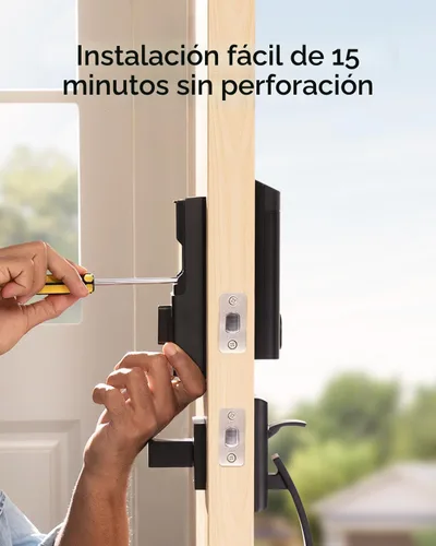 Miniatura 8 de eufy Security Cerradura inteligente de video E330, cámara 3 en 1+timbre+huella dactilar cerradura de puerta de entrada sin llave, cerrojo