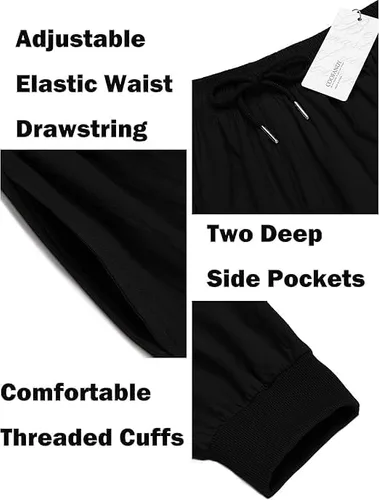 Miniatura 5 de COOFANDY Pantalones de harén hippie para hombre, holgados, de lino, algodón, pantalones de yoga, pantalones de playa de verano, pantalones casuales