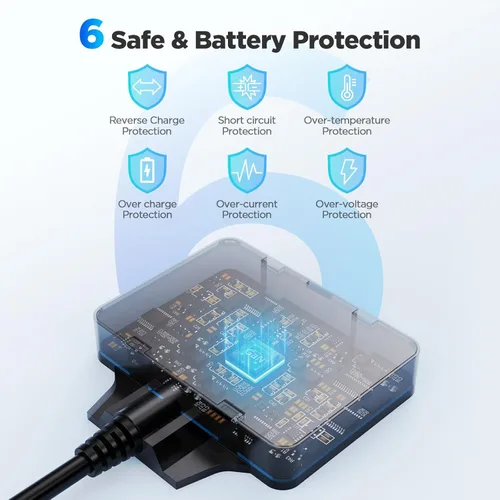 Miniatura 2 de Cargador y mantenedor de batería solar de 30 W y 12 V, kit de carga de goteo impermeable con controlador inteligente IP68, vidrio templado de alto