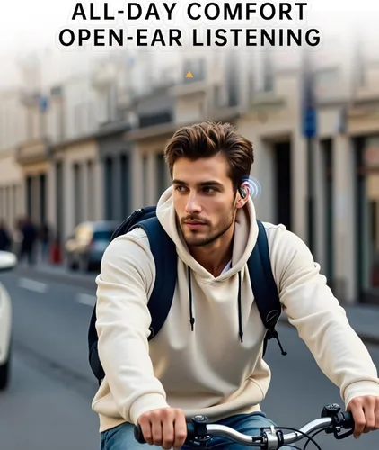 Miniatura 3 de Auriculares de oreja abierta, auriculares sobre la oreja con ganchos para los oídos, auriculares Bluetooth inalámbricos verdaderos con micrófono