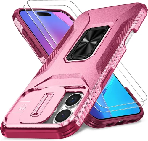 Miniatura 28 de Funda HakkTaoo para iPhone 13/iPhone 14 de 6.1 Pulgadas con Funda Deslizante para Cámara + Protector de Pantalla (2 Paquetes), Funda Protectora a