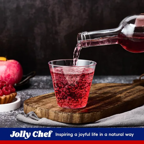 Miniatura 3 de JOLLY CHEF Paquete de 200 vasos de plástico desechables transparentes de 10 onzas, vasos de plástico transparente resistentes para bodas, Acción