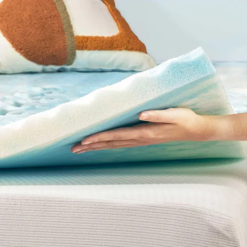 Miniatura 7 de Best Price Mattress - Cubrecolchón de espuma viscoelástica de 2 pulgadas con 5 zonas, con gel en espiral Aerobreeze, certificado CertiPUR-US, Dorm
