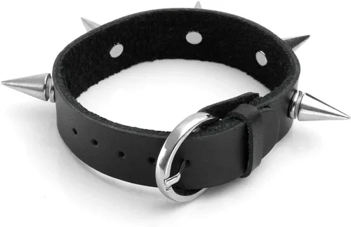 Miniatura 2 de Manfnee Pulsera de cuero punk, pulsera trenzada con remaches para hombres y mujeres, ajustable, Cuero