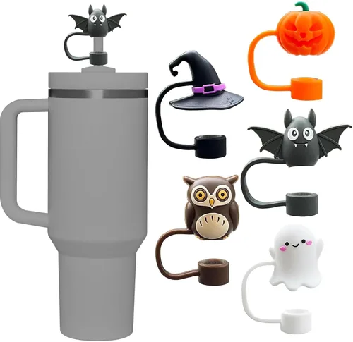 Miniatura 38 de Conjunto de accesorios para taza Stanley, incluye 2 piezas de cubierta de pajita de 0.4 pulgadas, 1 tapón antiderrame de silicona, 1 lindo encanto
