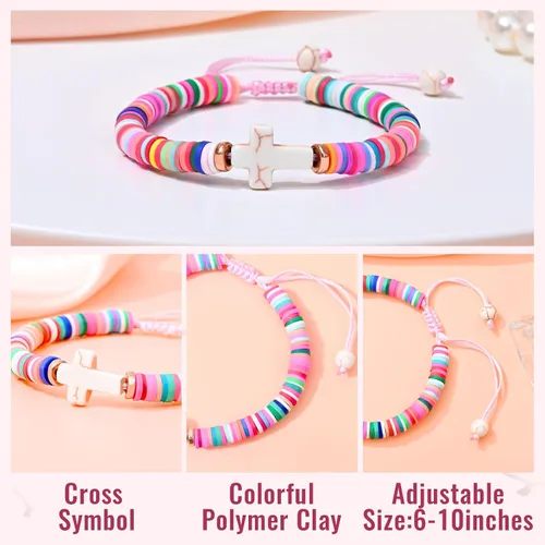 Miniatura 6 de NatuBeau Regalos de primera comunión, pulsera de cruz con tarjeta de regalo, regalos de santa comunión, regalos de bautismo, regalos de confirmación