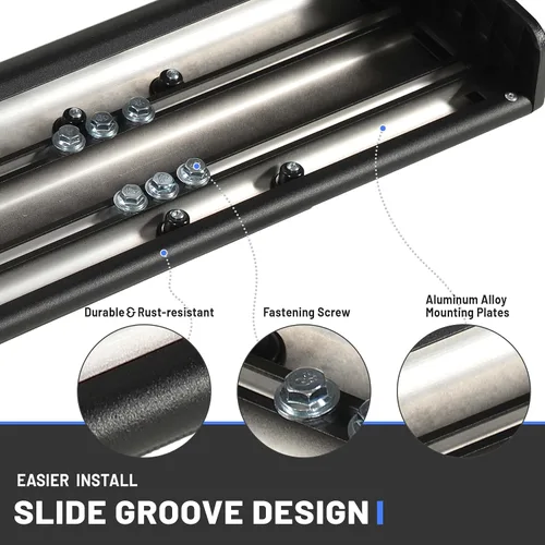 Miniatura 5 de PZ Estribos de 6 pulgadas para Dodge Ram 1500 Crew Cab 2019-2025, nuevo estilo de carrocería, aleación de aluminio negro, escalón lateral Nerf Bar