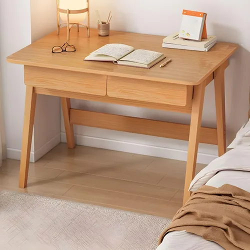 Miniatura 9 de Escritorio escandinavo de estudio de oficina, escritorio contemporáneo para computadora, escritorio de trabajo con base de madera de nogal, nogal