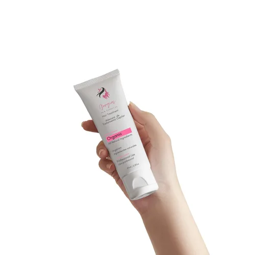 Gorgias Tratamiento capilar orgánico con queratina brasileña – Crema suavizante sin formaldehído | Control de encrespamiento para cabello rizado,