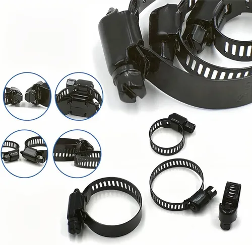 Miniatura 8 de Abrazadera de manguera de acero inoxidable ajustable de 6 a 1.496 in, abrazaderas de manguera de engranaje helicoidal, kit surtido para fontanería