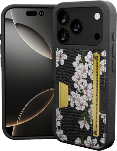 Miniatura 69 de Smartish Funda tipo cartera para iPhone 13 Pro – Wallet Slayer Vol. 2 [delgada + protectora] tarjetero con función atril - Black Tie Affair