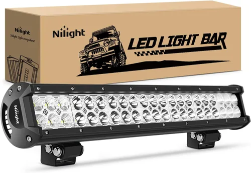 Miniatura 11 de Nilight 20 pulgadas 126 W, barra de luz LED, combo de luz puntual y proyectante, para conducción todoterreno, con soporte de montaje de placa 20