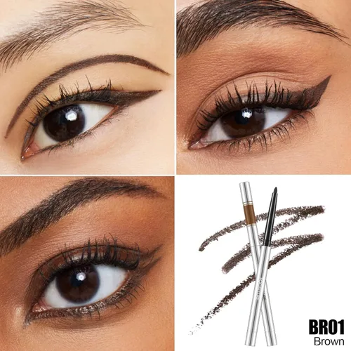 Miniatura 3 de FOCALLURE Lápiz delineador de ojos con sacapuntas incorporado, impermeable, a prueba de manchas, delineador de ojos de gel, retráctil, de larga