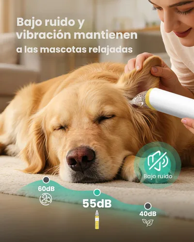 Miniatura 7 de GROWNSY Aspirador nasal eléctrico para mascotas, succión silenciosa de nariz y orejas para perros, gatos, cachorros y gatitos, succión ajustable
