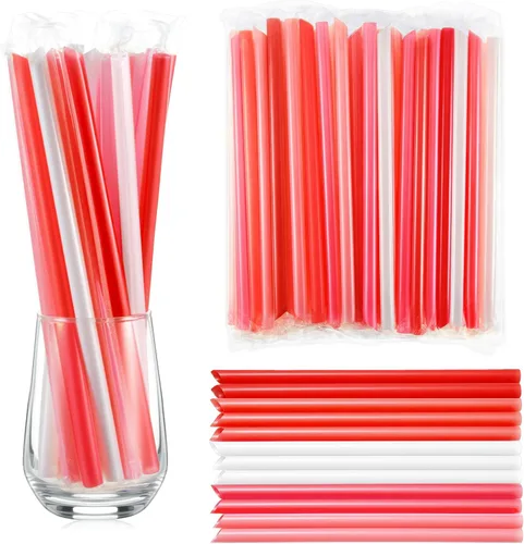 Miniatura 18 de Tessco for you 600 piezas de 25 cm de pajitas jumbo para batidos a granel de 10 mm de plástico desechable con burbujas de té de boca ancha envueltas