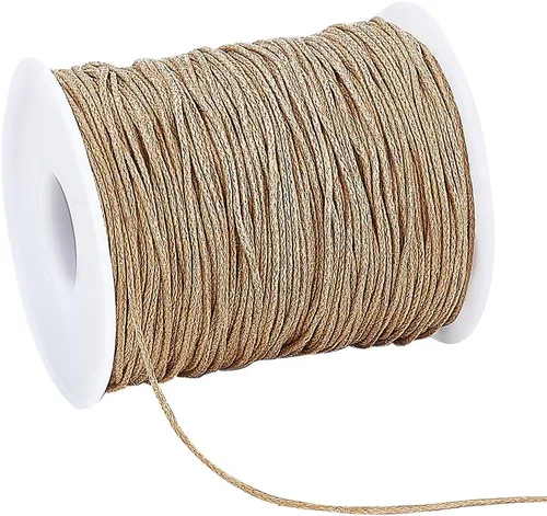 PH PandaHall 100 Yardas 1mm Hilo de Cordón de Algodón Encerado Cuerda de Cuentas Cuerda Encerada para Manualidades para Hacer Pulseras Collares