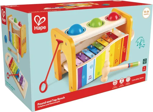 Miniatura 7 de Banco para tocar música con xilófono de Hape, talla única , Amarillo