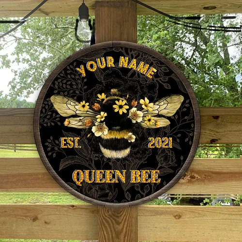 Miniatura 6 de Artsy Woodsy Decoración de pared personalizada de placa de madera de abeja de miel, regalos para apicultores - Decoración para amantes de las abejas