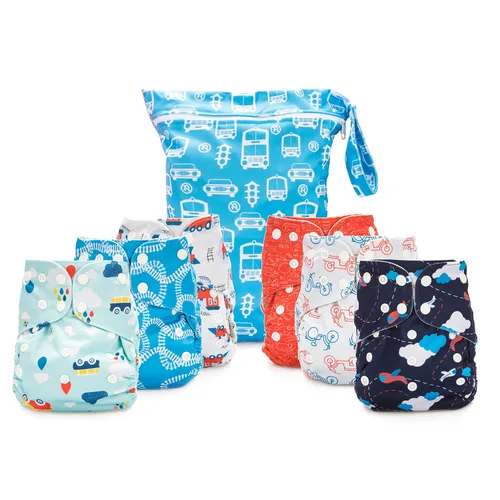 Miniatura 12 de Simple Being Pañales de tela reutilizables, doble refuerzo, talla única, lavables, suaves, absorbentes, impermeables, ecológicas, unisex, para bebé